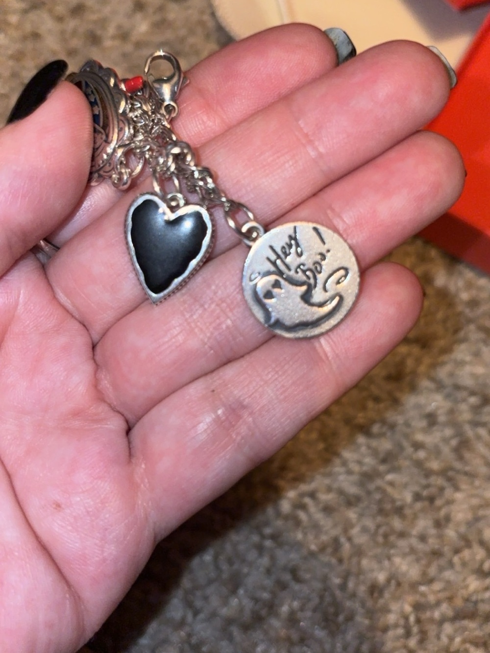 James Avery Silver Charm Bracelet with Red Enamel Accents - Picture 7 of 9